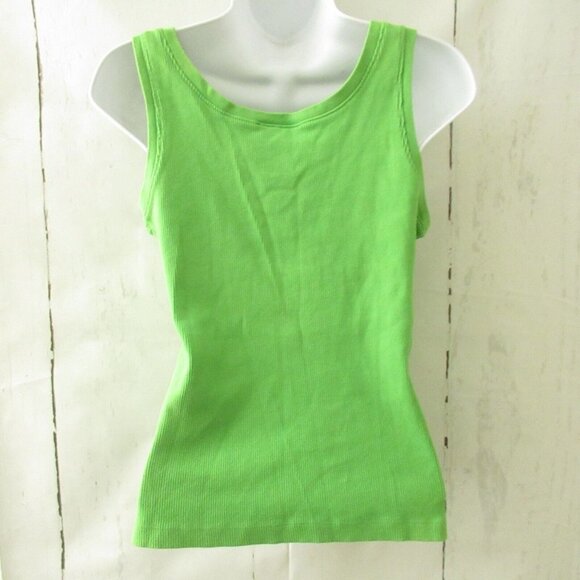 Ralph Lauren Tank Top S Small Green Ribbed Lace Up Sleeveless - Picture 4 of 5